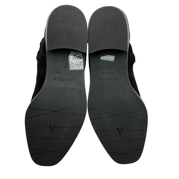 Aquatalia Reeta Suede Square Toe Side Zip Ankle Booties Womens 5 Made In Italy N - Picture 9 of 12